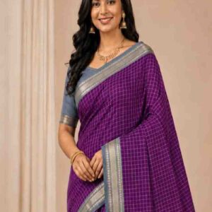 Dola Silk DS Premium Saree – Purple & Grey Designer Saree